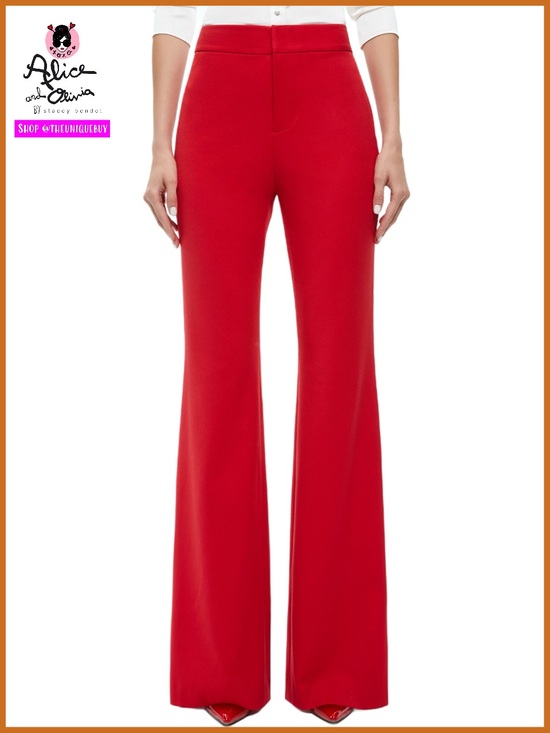 Alice + Olivia Pants - Alice + Olivia Deanna High Rise Red Bootcut Pant